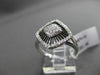ESTATE WIDE .30CT DIAMOND 14K WHITE GOLD PAVE SQUARE FLORAL DESIGN COCKTAIL RING