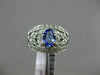 WIDE 1.05CT DIAMOND & AAA TANZANIITE 14KT WHITE GOLD 3D FILIGREE ENGAGEMENT RING