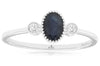 .63CT DIAMOND & AAA SAPPHIRE 14KT WHITE GOLD OVAL & ROUND 3 STONE FILIGREE RING