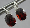 1.42CT DIAMOND & AAA GARNET 14KT WHITE GOLD 3D OVAL & ROUND FUN HANGING EARRINGS
