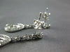 ESTATE .3CT DIAMOND 14KT WHITE GOLD 3D PAVE TEAR DROP FLOWER HANGING EARRINGS