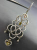 ESTATE LARGE 3.66CT DIAMOND 18KT TWO TONE GOLD CHANDELIER HEART HANGING EARRINGS