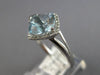 2.30CT DIAMOND & AAA AQUAMARINE 14KT WHITE GOLD CUSHION & ROUND ENGAGEMENT RING