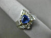 LARGE 1.69CT DIAMOND & AAA TANZANITE 14K 2 TONE GOLD 3D TRILLION ENGAGEMENT RING