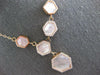 LARGE AAA MOTHER OF PEARL 14KT ROSE GOLD 3D MULTI HEXAGON FUN LARIAT NECKLACE