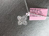 ESTATE .48CT DIAMOND 14KT WHITE GOLD 3D FLOWER LOVE FLOATING PENDANT