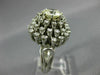 ANTIQUE LARGE 2.35CT DIAMOND 18K WHITE GOLD 3D FLOWER SOLITAIRE ENGAGEMENT RING