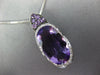 6.64CT DIAMOND & AAA AMETHYST 14KT WHITE GOLD OVAL & ROUND FUN FLOATING PENDANT
