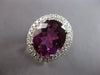 EXTRA LARGE 9.91CT DIAMOND & AAA RHODOLITE 18KT WHITE GOLD OVAL ENGAGEMENT RING