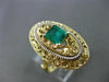 ANTIQUE LARGE .70CT AAA EMERALD 14K TWO TONE GOLD FILIGREE SOLITAIRE RING #20251