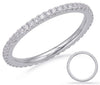 ESTATE .37CT DIAMOND 14KT WHITE GOLD 2mm SHARED PRONG ETERNITY ANNIVERSARY RING