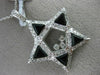 ESTATE LARGE .71CT DIAMOND & AAA ONYX 18KT WHITE GOLD 3D STAR FLOATING PENDANT