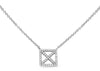 ESTATE 0.11CT DIAMOND 14KT WHITE GOLD 3D CLASSIC SQUARE X LOVE NECKLACE