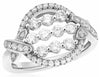 WIDE 1.05CT DIAMOND 18KT WHITE GOLD SHARED PRONG CRISS CROSS CIRCLE OF LIFE RING