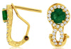 1.24CT DIAMOND & AAA EMERALD 14KT YELLOW GOLD 3D INFINITY HALO CLIP ON EARRINGS