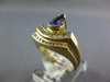 WIDE .78CT DIAMOND & AAA TANZANITE 14K YELLOW GOLD PEAR SHAPE & ROUND CROWN RING