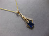 LARGE 1.44CT AAA SAPPHIRE 14K YELLOW GOLD 3D EMERALD CUT FLOATING PENDANT #27882
