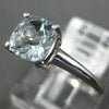 ESTATE .80CT AAA AQUAMARINE 14KT WHITE GOLD 3D SQUARE SOLITAIRE PROMISE RING