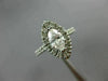ESTATE LARGE 1.0CT ROUND & MARQUISE DIAMOND 14K WHITE GOLD HALO ENGAGEMENT RING