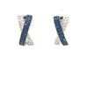 .72CT DIAMOND & AAA SAPPHIRE 18KT WHITE GOLD 3D MULTI ROW CRISS CROSS X EARRINGS