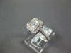 ESTATE .50CT DIAMOND 18KT WHITE GOLD ROUND & BAGUETTE CLUSTER SQUARE HALO RING