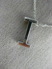 .22CT ROUND DIAMOND 18K WHITE GOLD 3D CLASSIC "I" INITIAL FLOATING PENDANT #8965
