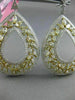 MASSIVE 16.43CT WHITE & FANCY YELLOW DIAMOND 18KT TWO TONE GOLD HANGING EARRINGS