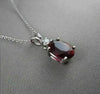 ESTATE 2.04CT DIAMOND & RUBELITE 14KT WHITE GOLD 3D SOLITAIRE OVAL PENDANT #XXX