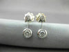 ANTIQUE .42CT DIAMOND SOLITAIRE FLOWER 18KT WHITE GOLD HANGING EARRINGS #16015