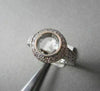 ESTATE .50CT DIAMOND 14KT WHITE GOLD FILIGREE BEZEL ENGAGEMENT RING G/VS
