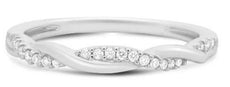 .10CT DIAMOND 14KT WHITE GOLD CLASSIC LOVE KNOT INFINITY ROPE ANNIVERSARY RING