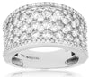 WIDE 3.25CT DIAMOND 14KT WHITE GOLD MULTI ROW CLASSIC INVISIBLE ANNIVERSARY RING