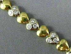 ANTIQUE 1.07CT DIAMOND 18KT TWO TONE GOLD 3D CLASSIC HEART ETOILE BRACELET #108