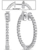 1.24CT DIAMOND 14KT WHITE GOLD SHARED PRONG INSIDE OUT HUGGIE HANGING EARRINGS