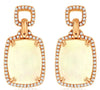 7.14CT DIAMOND & AAA OPAL 14KT ROSE GOLD 3D CUSHION & ROUND RECTANGULAR EARRINGS