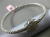ESTATE .50CT DIAMOND 14KT WHITE GOLD 3D FLOWER MESH FLEXIBLE BANGLE BRACELET