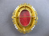 ANTIQUE LARGE DIAMOND & AAA SOUTH SEA PEARL 18K YELLOW GOLD BROOCH PENDANT 28156