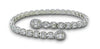 WIDE 3.54CT DIAMOND 18K WHITE GOLD BAGUETTE INVISIBLE MULTI OVAL BANGLE BRACELET