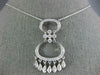 ESTATE LARGE .40CT DIAMOND 18K WHITE GOLD FILIGREE CHANDELIER OVAL PENDANT 14920