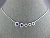 .97CT DIAMOND & AAA SAPPHIRE 18K WHITE GOLD 3D 5 STONE SIDEWAYS JOURNEY NECKLACE