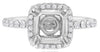 .68CT DIAMOND 18KT WHITE GOLD 3D CLASSIC SQUARE HALO SEMI MOUNT ENGAGEMENT RING