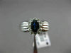 ESTATE .76CT DIAMOND & AAA SAPPHIRE 14KT WHITE GOLD 3D OVAL HALO FLOWER FUN RING
