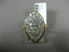 ESTATE LARGE 1.5CT DIAMOND 14K 2 TONE GOLD PAVE MARQUISE HAMMER DESIGN LOVE RING
