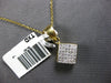 LARGE .50CT DIAMOND 14KT YELLOW GOLD 3D PRINCESS INVISIBLE GEOMETRICAL PENDANT