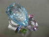 ESTATE LARGE 19.46CT DIAMOND & AAA MULTI COLOR GEM 18KT WHITE GOLD 3D FUN RING