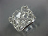 ESTATE WIDE .62CT DIAMOND 18K WHITE GOLD MULTI ROW CROWN 3/4TH ETERNITY FUN RING
