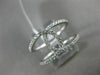 ESTATE WIDE .27CT DIAMOND 18KT WHITE GOLD 3D TWO ROW OPEN INFINITY LOVE RING