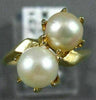 ESTATE AAA SOUTH SEA PEARL 14KT YELLOW GOLD TWO STONE CRISS CROSS RING #21394