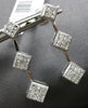 LARGE 1.0CT DIAMOND 18KT WHITE GOLD PRINCESS INVISIBLE GEOMETRICAL FUN EARRINGS