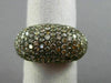 ESTATE LARGE 3.68CT FANCY MULTI COLOR DIAMOND 18K ROSE GOLD 3D FILIGREE FUN RING